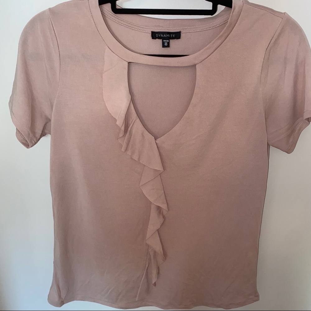 Dynamite Blush Ruffle Top - Picture 6 of 7
